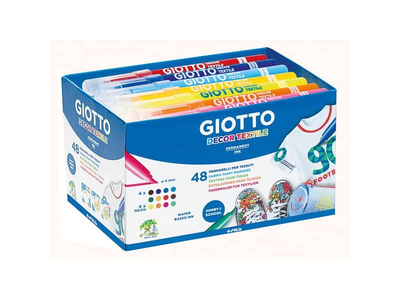 Pennarelli per tessuti Giotto Decor Textile in conf. da 48 colori assortiti F494700