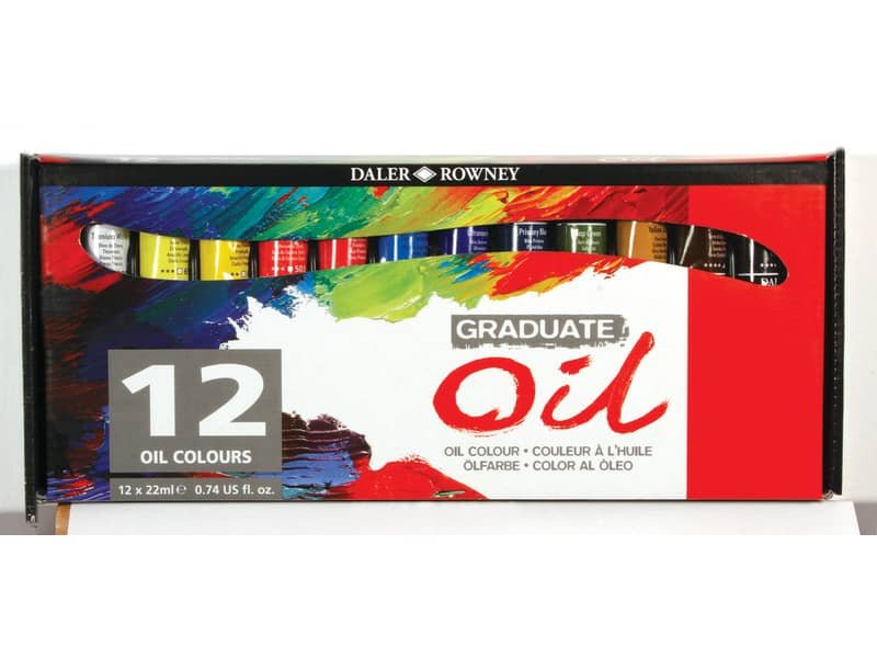 Colori a olio Daler Rowney Graduate Oil in tubetto 22 ml 12 colori assortiti D117522012
