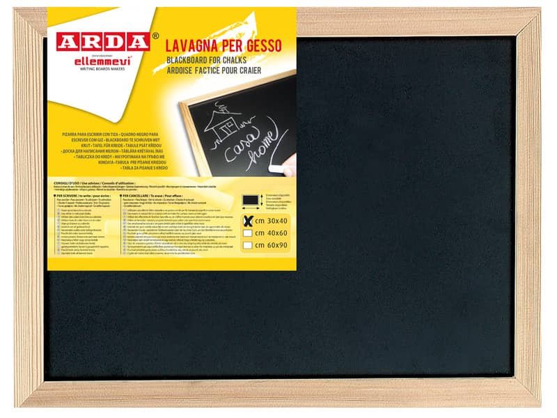 Lavagna in ardesia artificiale e cornice in legno Arda 30×40 cm – 875
