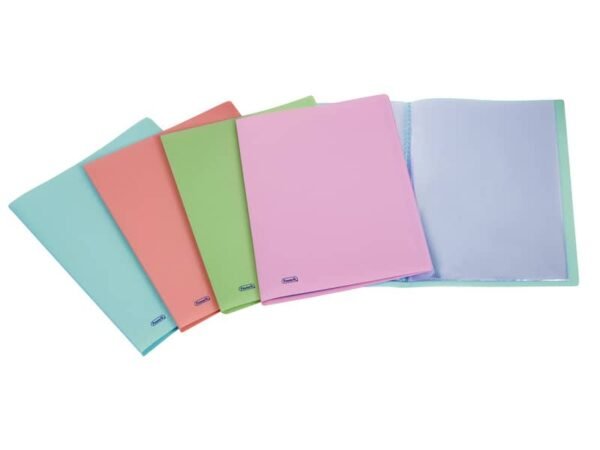 Portalistino Favorit Pastel liscio in PPL opaco 22x30 cm 40 buste interne fisse colori assortiti - 400115582