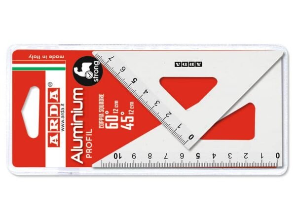 Set 2 squadre 12 cm da 45ø + 60ø Arda in alluminio 80312