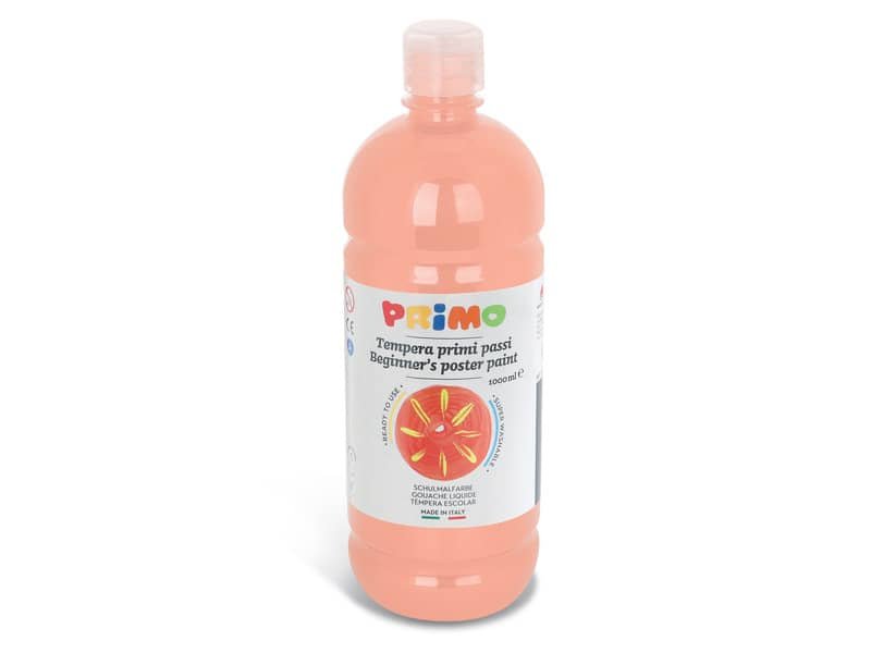 Tempera brillante in bottiglia in PET Primo Primi Passi 1000 ml rosa carne 204BR1000331