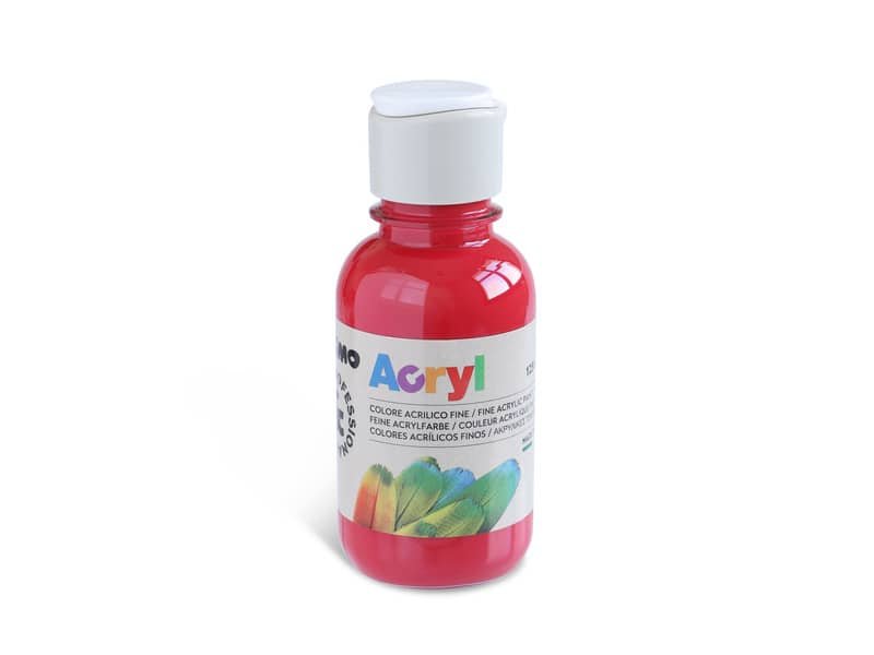 Colore acrilico Primo in bottiglia PET con tappo dosatore 125 ml rosso carminio – 402TA125310