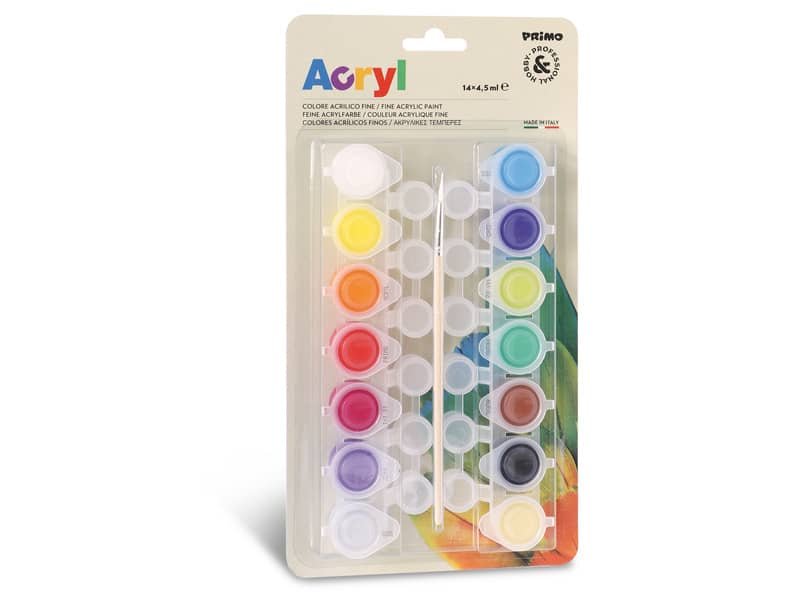 Colori acrilici fini Primo 4,5 ml in conf. da 14 colori assortiti 161TA14BL
