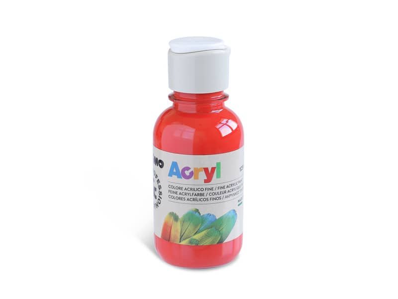 Colore acrilico Primo in bottiglia PET con tappo dosatore 125 ml rosso vermiglio – 402TA125300