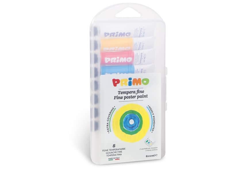 tempera in tubetto Primo 12 ml in conf. da 8 colori assortiti 441T8SP