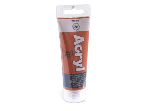 Colore acrilico Primo in tubetto in polietilene 75 ml terra Siena bruciata 420TA75730