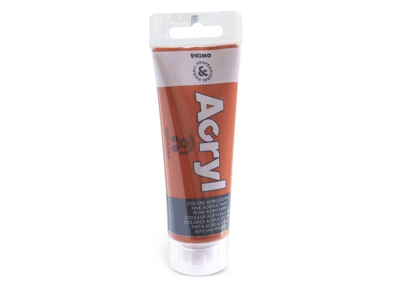 Colore acrilico Primo in tubetto in polietilene 75 ml terra Siena bruciata 420TA75730
