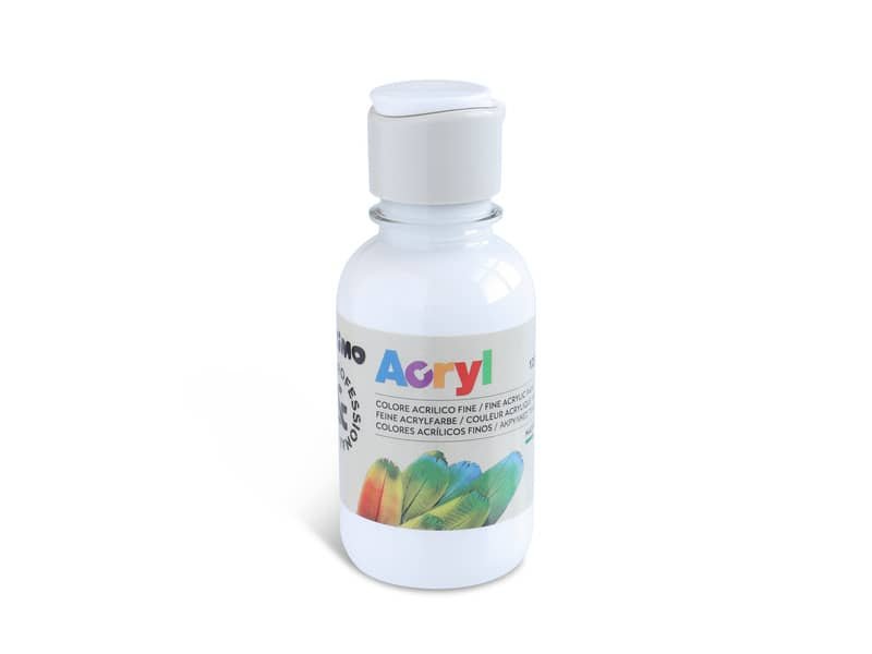 Colore acrilico Primo in bottiglia PET con tappo dosatore 125 ml bianco 402TA125100