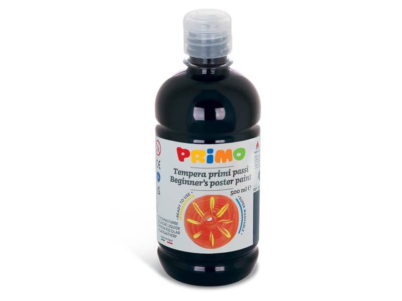 Tempera brillante in bottiglia in PET Primo Primi Passi 500 ml nero 202BR500800