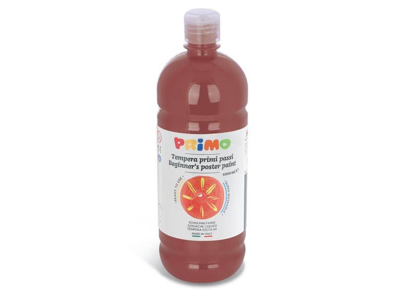 Tempera brillante in bottiglia in PET Primo Primi Passi 1000 ml terra di Siena bruciata – 204BR1000730