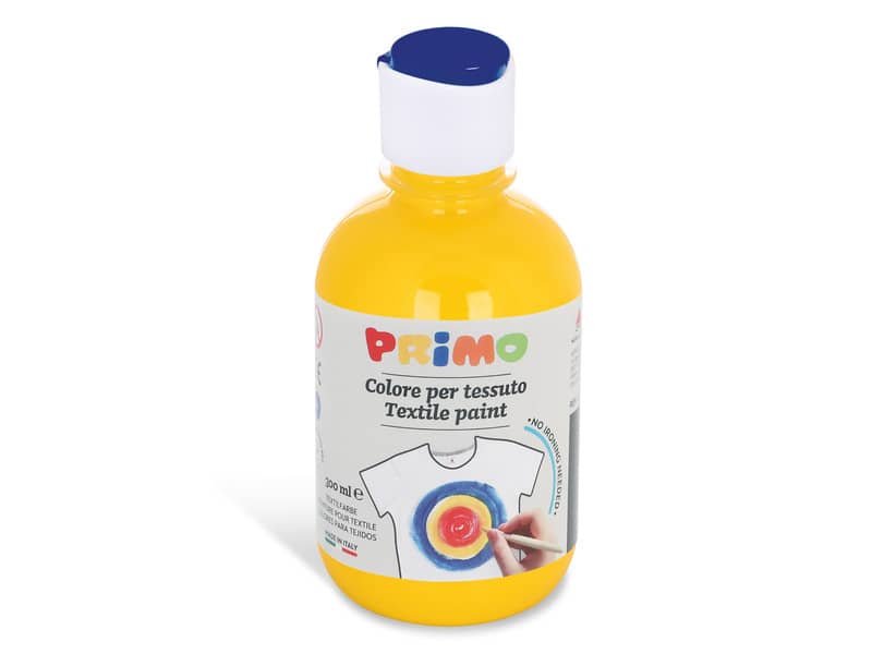 Colore acrilico per tessuto Primo in bottiglia PET con tappo dosatore 300 ml giallo primario – 411TX300201