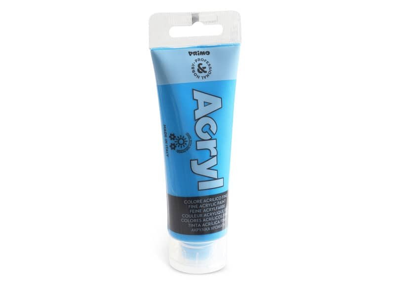Colore acrilico Primo in tubetto in polietilene 75 ml ciano 420TA75501