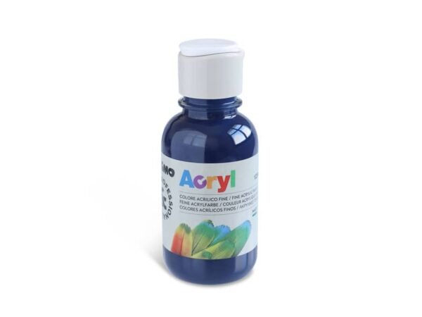 Colore acrilico Primo in bottiglia PET con tappo dosatore 125 ml blu notte 402TA125521