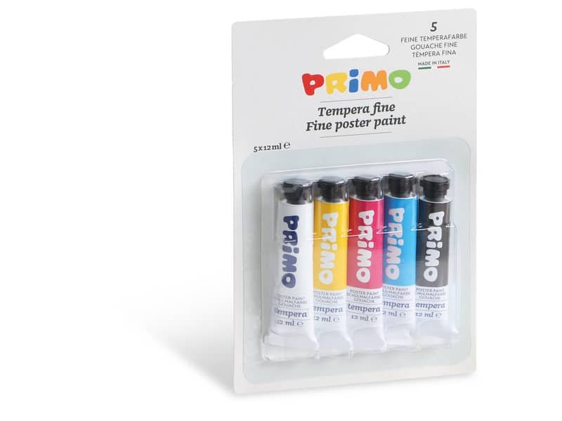 Colori a tempera Primo 12 ml conf. 5 – colori assortiti 442T5BL