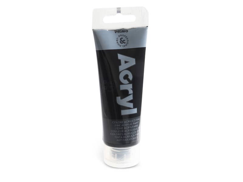 Colore acrilico Primo in tubetto in polietilene 75 ml nero 420TA75800
