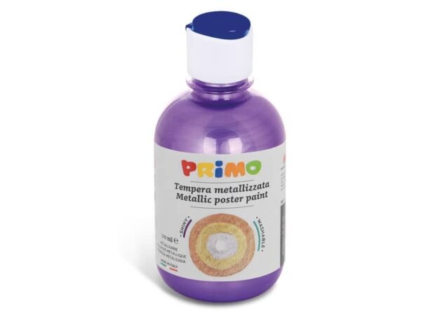 Tempera pronta metallizzata Primo con tappo misuratore 300 ml viola 233TM300400