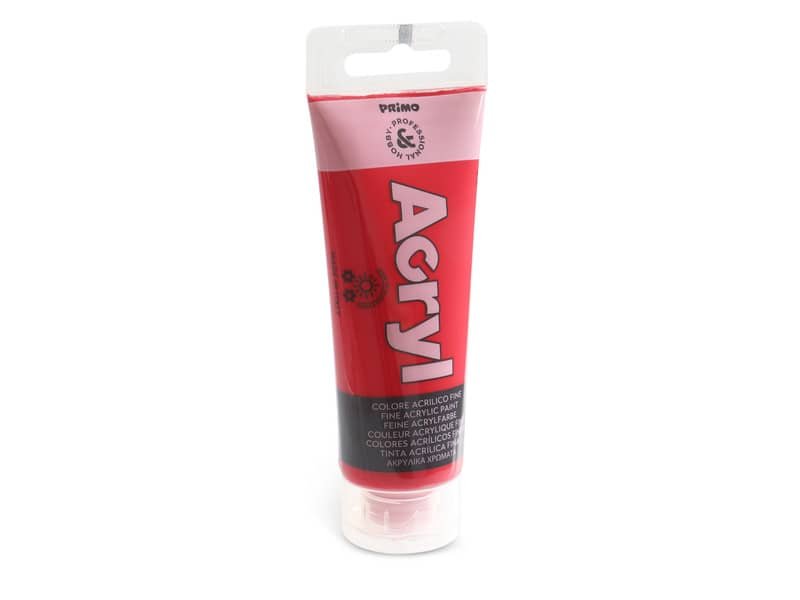 Colore acrilico Primo in tubetto in polietilene 75 ml rosso carminio 420TA75310