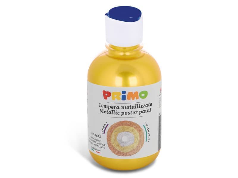 Tempera pronta metallizzata Primo con tappo misuratore 300 ml giallo 233TM300210