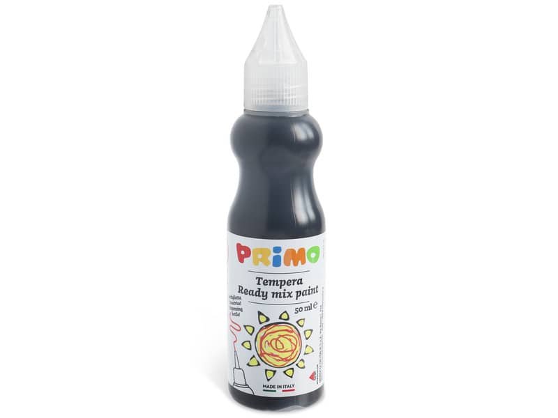Tempera brillante Primo in bottiglia con becuccio 50 ml nero 2001BR50800