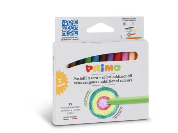Pastelli a cera Primo 9x85 mm conf. 12 - colori assortiti 0502PC12AD
