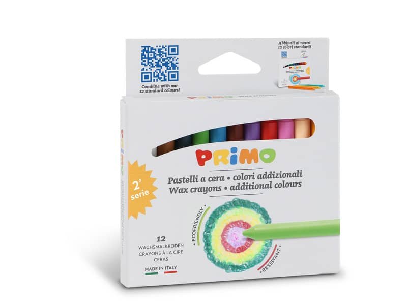 Pastelli a cera Primo 9×85 mm conf. 12 – colori assortiti 0502PC12AD