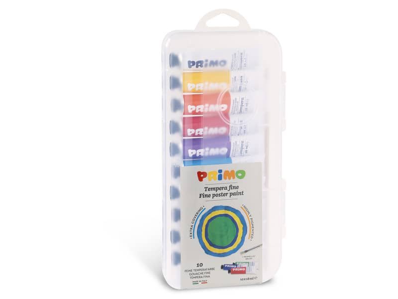 Colori a tempera Primo 18 ml conf. 10 – colori assortiti 744T10GAP