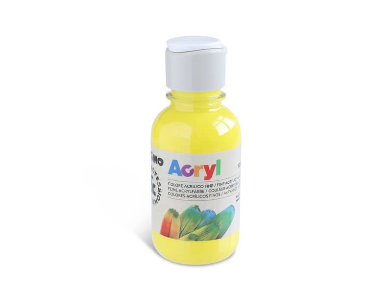 Colore acrilico Primo in bottiglia PET con tappo dosatore 125 ml giallo 402TA125201