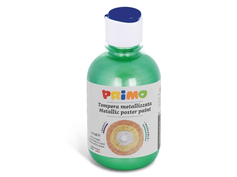 Tempera pronta metallizzata Primo con tappo misuratore 300 ml verde 233TM300610