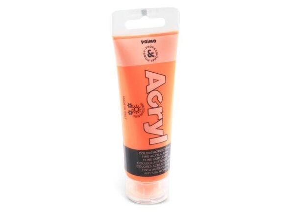 Colore acrilico Primo in bottiglia PET con tappo dosatore 75 ml arancio fluo - 420TAF75250