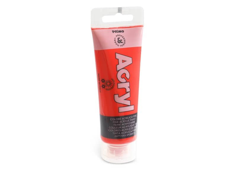 Colore acrilico Primo in tubetto in polietilene 75 ml rosso vermiglio 420TA75300