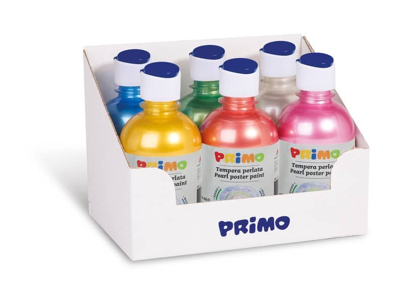 Tempera perlata in bottiglia Primo 300 ml conf. da 6 colori assortiti 234TP6ASS
