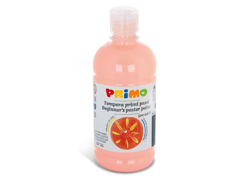 Tempera brillante in bottiglia in PET Primo Primi Passi 500 ml rosa carne 202BR500331
