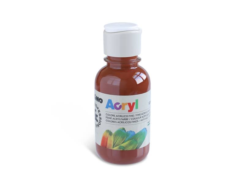 Colore acrilico Primo in bottiglia PET con tappo dosatore 125 ml terra Siena bruciata – 402TA125730