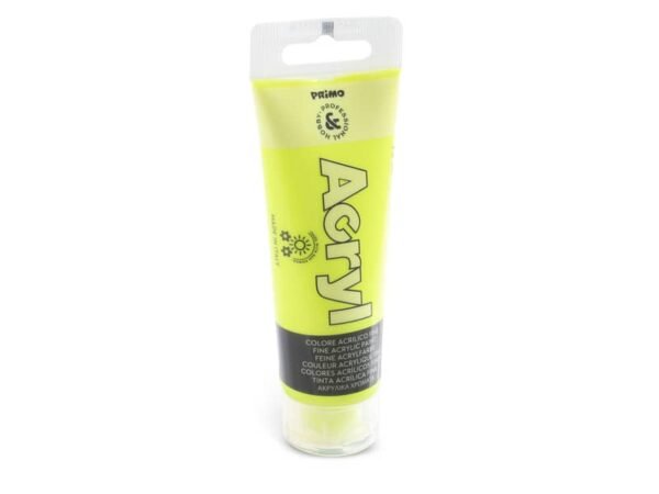 Colore acrilico Primo in bottiglia PET con tappo dosatore 75 ml giallo fluo - 420TAF75210