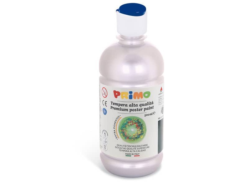 Tempera brillante in bottiglia in PET Primo Primi Passi 500 ml argento 201TL500910