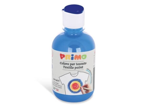 Colore per tessuto in bottiglia Primo con tappo dosatore 300 ml ciano - 411TX300501