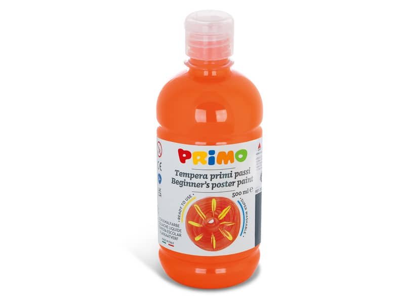 Tempera brillante in bottiglia in PET Primo Primi Passi 500 ml arancione 202BR500250