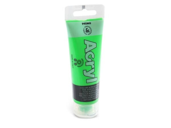 Colore acrilico Primo in bottiglia PET con tappo dosatore 75 ml verde fluo - 420TAF75610