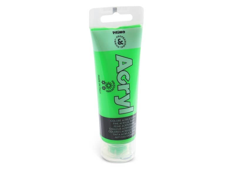 Colore acrilico Primo in bottiglia PET con tappo dosatore 75 ml verde fluo – 420TAF75610