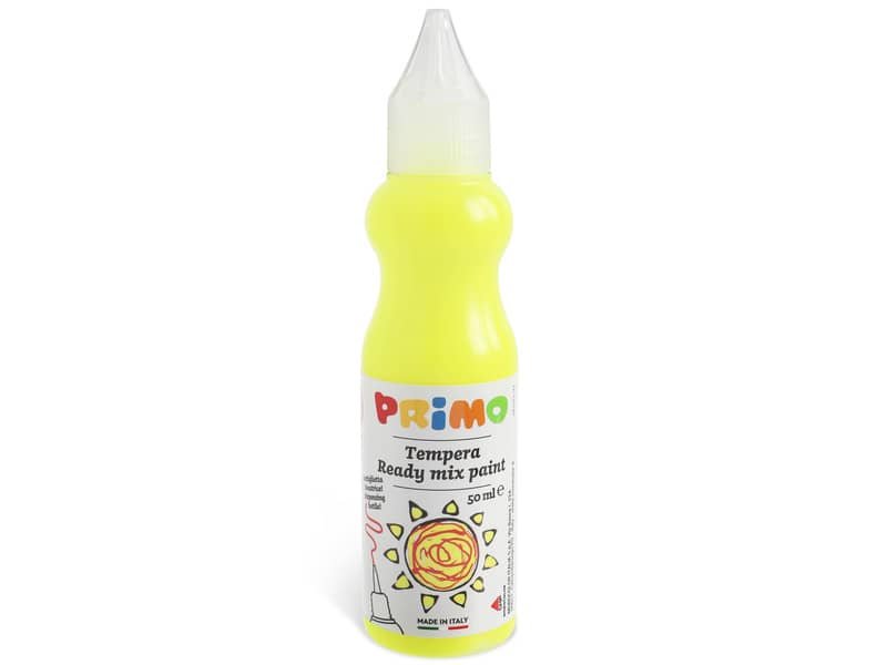Tempera brillante Primo in bottiglia con beccuccio 50 ml giallo fluo 2001BRF50210