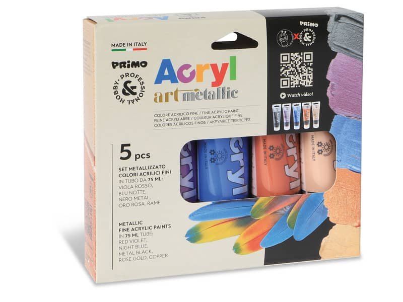 Colore acrilico Primo in bottiglia PET con tappo dosatore 75 ml tinte metal – 4213TATM5MET