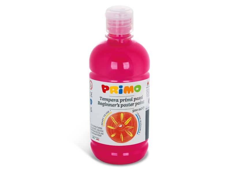 Tempera brillante in bottiglia in PET Primo Primi Passi 500 ml magenta 202BR500301
