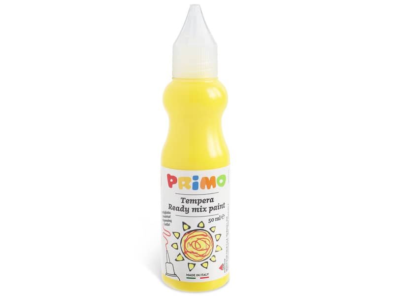 Tempera brillante Primo in bottiglia con beccuccio 50 ml giallo primario 2001BR50201