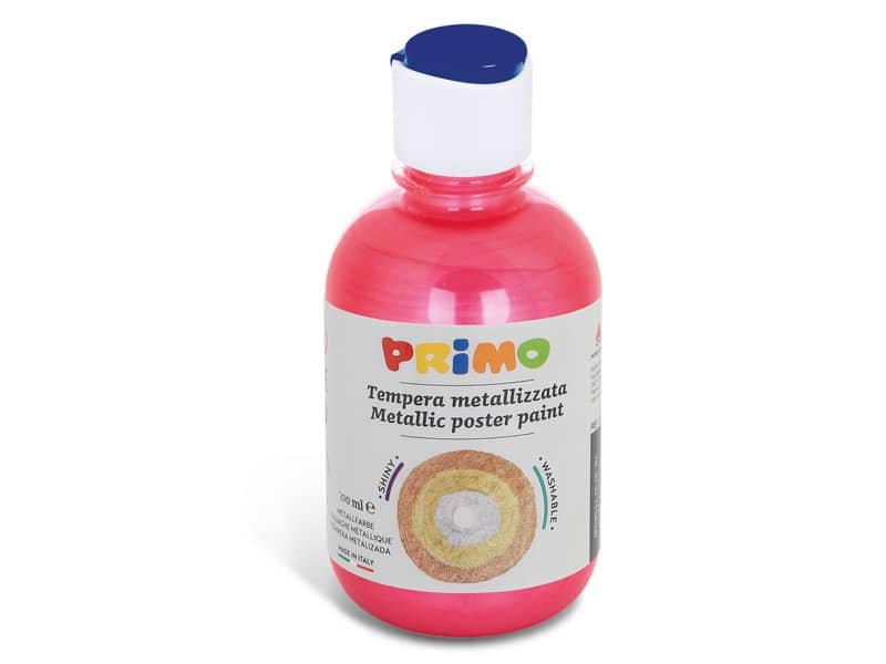 Tempera pronta metallizzata Primo con tappo misuratore 300 ml rosso vermiglio 233TM300300