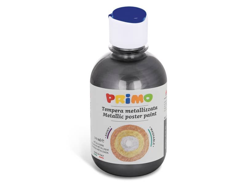 Tempera pronta metallizzata Primo con tappo misuratore 300 ml nero 233TM300800