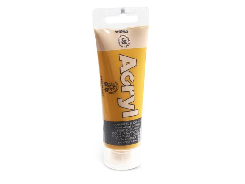 Colore acrilico Primo in bottiglia PET con tappo dosatore 75 ml giallo ocra – 420TA75270