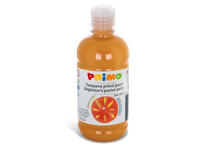 Tempera brillante in bottiglia in PET Primo Primi Passi 500 ml giallo ocra 202BR500270