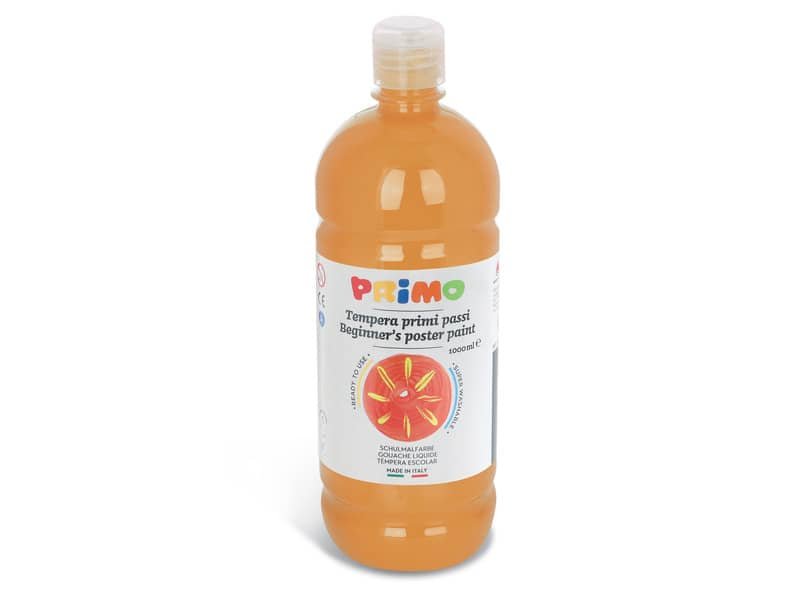 Tempera brillante in bottiglia in PET Primo Primi Passi 1000 ml giallo ocra 204BR1000270