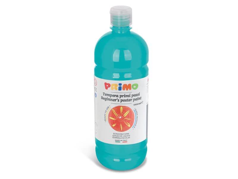 Tempera brillante in bottiglia in PET Primo Primi Passi 1000 ml turchese 204BR1000560